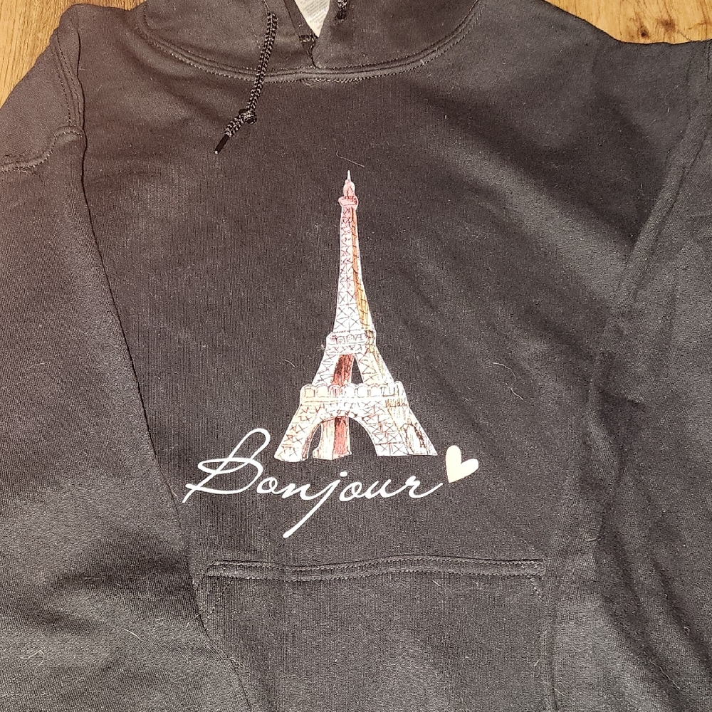 Amazon Essentials Black Bonjour Hoodie